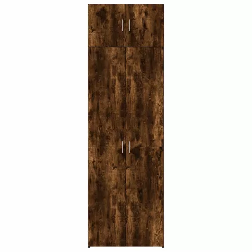  füstös tölgy színű szerelt fa tárolószekrény 70 x 42,5 x 225 cm
