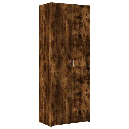  füstös tölgy színű szerelt fa tárolószekrény 70 x 42,5 x 225 cm