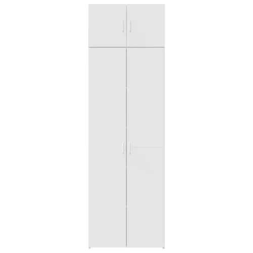  fehér szerelt fa tárolószekrény 70 x 42,5 x 225 cm