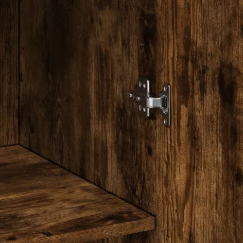  füstös tölgy színű szerelt fa tárolószekrény 70 x 42,5 x 225 cm