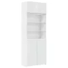  fehér szerelt fa tárolószekrény 80 x 42,5 x 225 cm