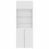  fehér szerelt fa tárolószekrény 80 x 42,5 x 225 cm
