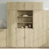  sonoma tölgy színű szerelt fa tárolószekrény 80 x 42,5 x 225 cm