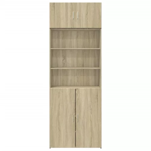  sonoma tölgy színű szerelt fa tárolószekrény 80 x 42,5 x 225 cm