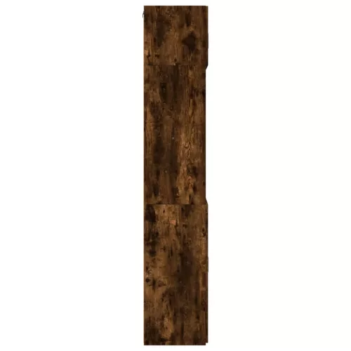  füstös tölgy színű szerelt fa tárolószekrény 80 x 42,5 x 225 cm