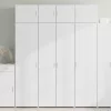  fehér szerelt fa tárolószekrény 80 x 42,5 x 225 cm