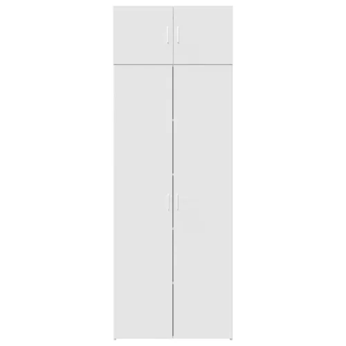  fehér szerelt fa tárolószekrény 80 x 42,5 x 225 cm