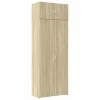  sonoma tölgy színű szerelt fa tárolószekrény 80 x 42,5 x 225 cm