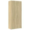  sonoma tölgy színű szerelt fa tárolószekrény 80 x 42,5 x 225 cm
