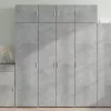  betonszürke szerelt fa tárolószekrény 80 x 42,5 x 225 cm