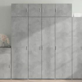    betonszürke szerelt fa tárolószekrény 80 x 42,5 x 225 cm