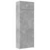  betonszürke szerelt fa tárolószekrény 80 x 42,5 x 225 cm
