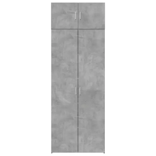  betonszürke szerelt fa tárolószekrény 80 x 42,5 x 225 cm