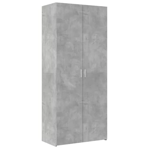  betonszürke szerelt fa tárolószekrény 80 x 42,5 x 225 cm
