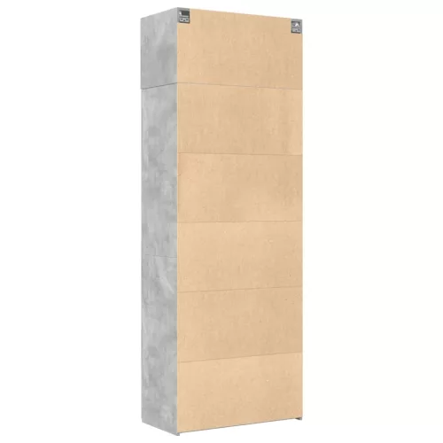  betonszürke szerelt fa tárolószekrény 80 x 42,5 x 225 cm