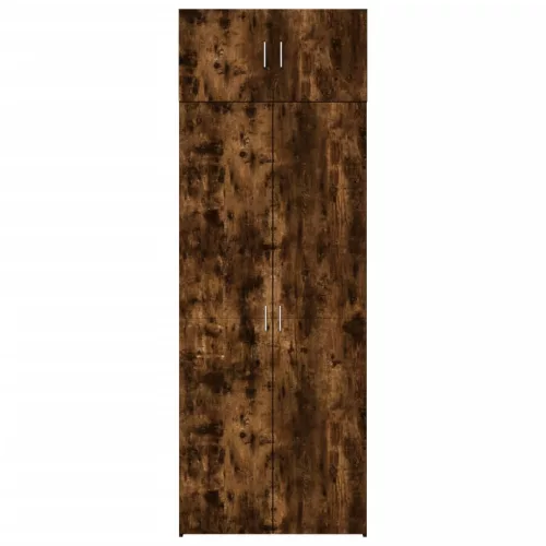  füstös tölgy színű szerelt fa tárolószekrény 80 x 42,5 x 225 cm