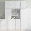  fehér szerelt fa magasszekrény 80 x 42,5 x 249 cm