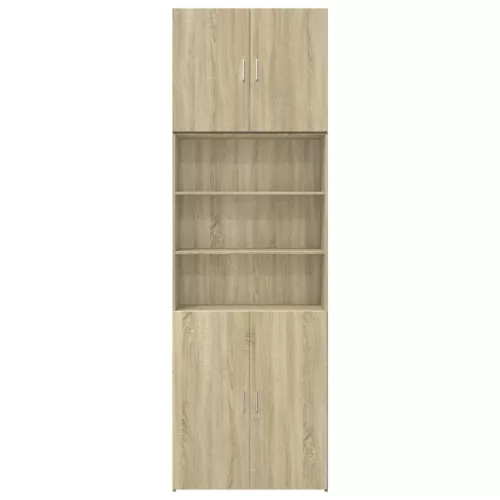  sonoma tölgy színű szerelt fa magasszekrény 80 x 42,5 x 249 cm