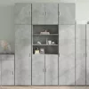  betonszürke szerelt fa magasszekrény 80 x 42,5 x 249 cm