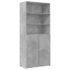  betonszürke szerelt fa magasszekrény 80 x 42,5 x 249 cm
