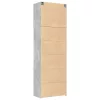  betonszürke szerelt fa magasszekrény 80 x 42,5 x 249 cm