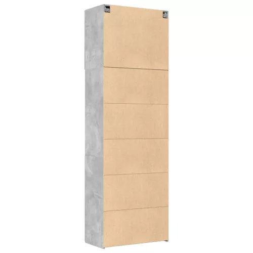  betonszürke szerelt fa magasszekrény 80 x 42,5 x 249 cm