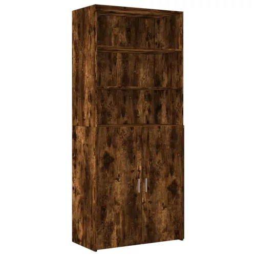 füstös tölgy színű szerelt fa magasszekrény 80 x 42,5 x 249 cm