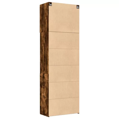  füstös tölgy színű szerelt fa magasszekrény 80 x 42,5 x 249 cm