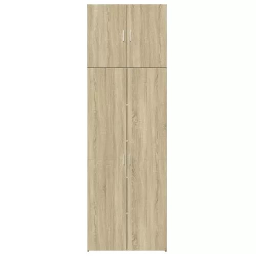  sonoma tölgy színű szerelt fa magasszekrény 80 x 42,5 x 249 cm