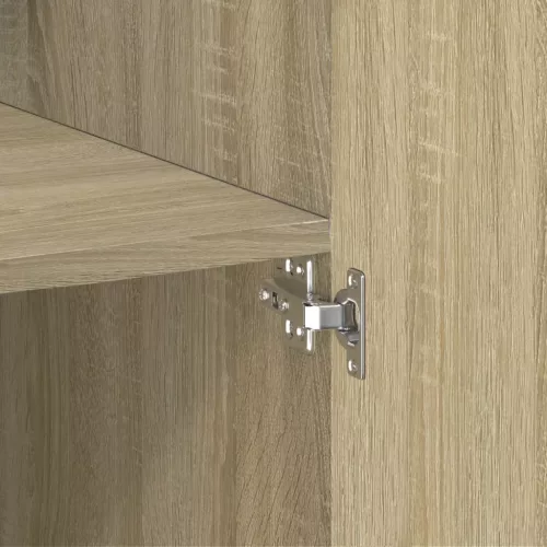  sonoma tölgy színű szerelt fa magasszekrény 80 x 42,5 x 249 cm