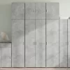  betonszürke szerelt fa magasszekrény 80 x 42,5 x 249 cm