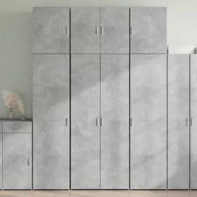 betonszürke szerelt fa magasszekrény 80 x 42,5 x 249 cm