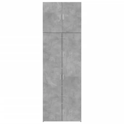  betonszürke szerelt fa magasszekrény 80 x 42,5 x 249 cm