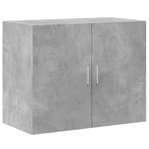  betonszürke szerelt fa magasszekrény 80 x 42,5 x 249 cm