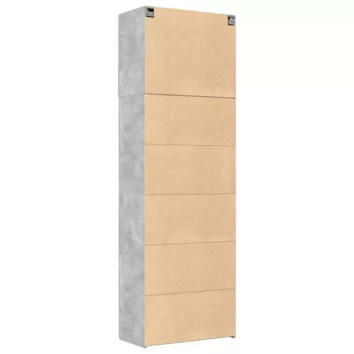  betonszürke szerelt fa magasszekrény 80 x 42,5 x 249 cm