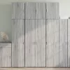  szürke sonoma színű szerelt fa magasszekrény 80 x 42,5 x 249 cm