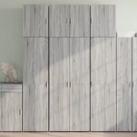    szürke sonoma színű szerelt fa magasszekrény 80 x 42,5 x 249 cm
