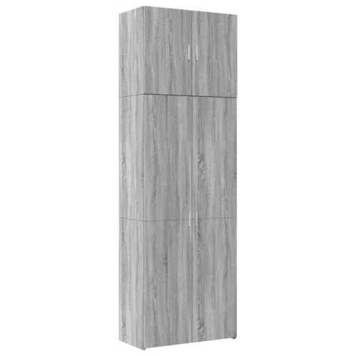  szürke sonoma színű szerelt fa magasszekrény 80 x 42,5 x 249 cm