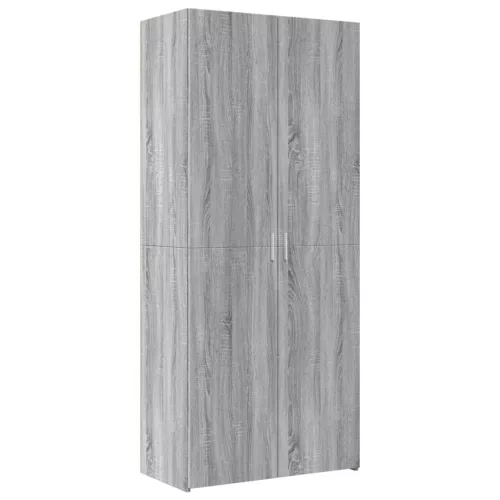  szürke sonoma színű szerelt fa magasszekrény 80 x 42,5 x 249 cm