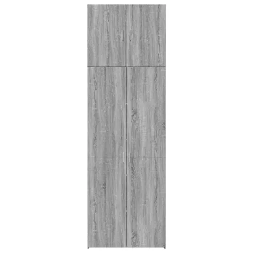  szürke sonoma színű szerelt fa magasszekrény 80 x 42,5 x 249 cm