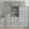  betonszürke szerelt fa magasszekrény 70 x 42,5 x 185 cm