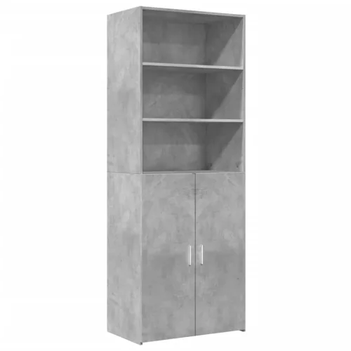  betonszürke szerelt fa magasszekrény 70 x 42,5 x 185 cm
