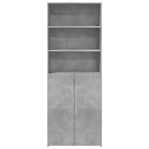  betonszürke szerelt fa magasszekrény 70 x 42,5 x 185 cm