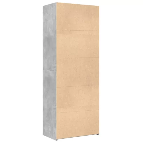  betonszürke szerelt fa magasszekrény 70 x 42,5 x 185 cm