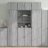  szürke sonoma színű szerelt fa magasszekrény 70 x 42,5 x 185 cm