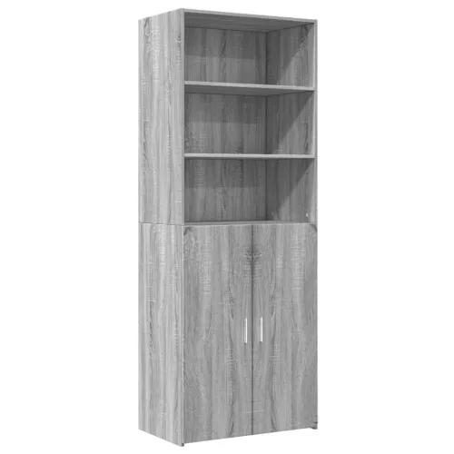  szürke sonoma színű szerelt fa magasszekrény 70 x 42,5 x 185 cm