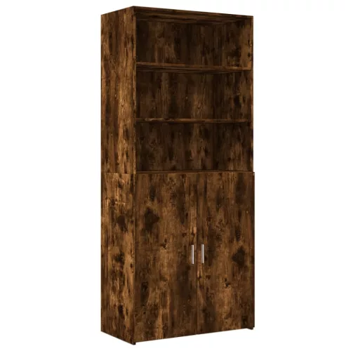  füstös tölgy színű szerelt fa magasszekrény 80 x 42,5 x 185 cm