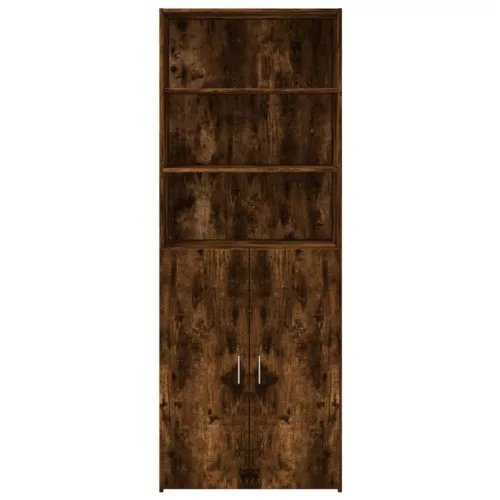  füstös tölgy színű szerelt fa magasszekrény 80 x 42,5 x 185 cm