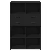  fekete szerelt fa magasszekrény 80 x 42,5 x 124 cm