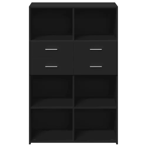  fekete szerelt fa magasszekrény 80 x 42,5 x 124 cm